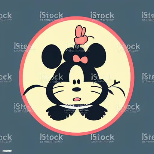 Prompt: kawaii japanese mickey mouse totoro vector art