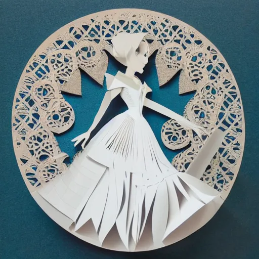 Image similar to cut paper sculpture of cinderella