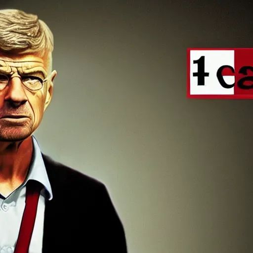 Image similar to Arsene Wenger as Walter White, Breaking Bad, high quality, 4k, high detail, drama,