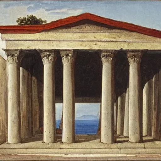 Image similar to a loggia from procida by martinus rørbye, 1 8 3 5,