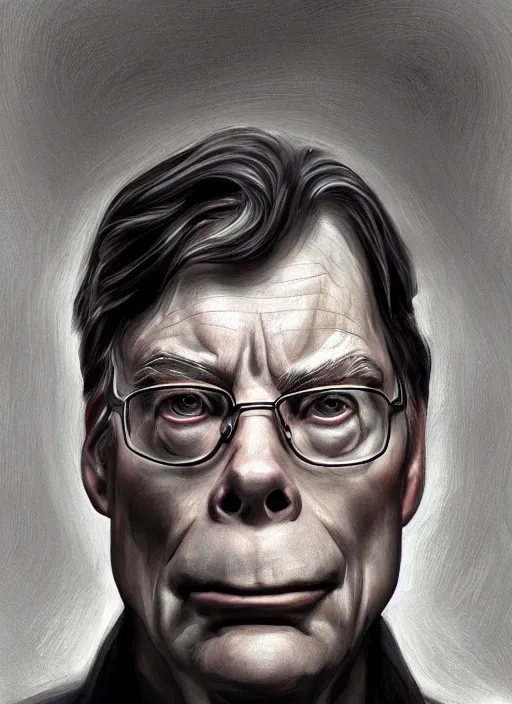 Image similar to portrait of Stephen King by NC Winters, highly detailed, centered, solid color background, digital painting, artstation, concept art, smooth, sharp focus, illustration