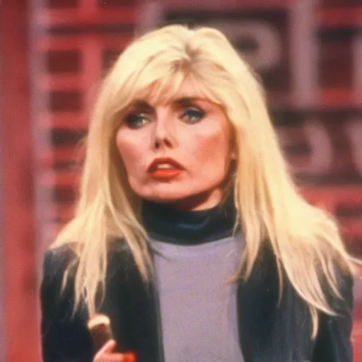 Image similar to high quality still of young Debbie Harry guest starring on the late 1990s TV show That 70s Show