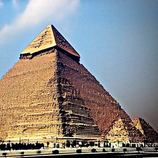 Image similar to an Egyptian pyramid in center of Tokyo