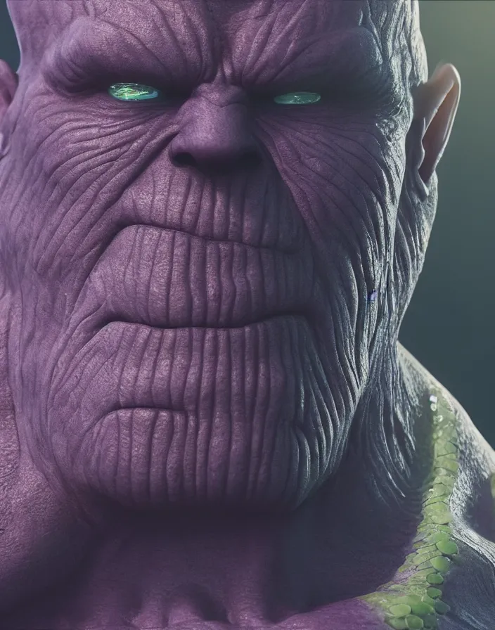 Prompt: Thanos in the form of a grape, hyper realism, high detail, octane render, 8k, depth of field, award-winning photo