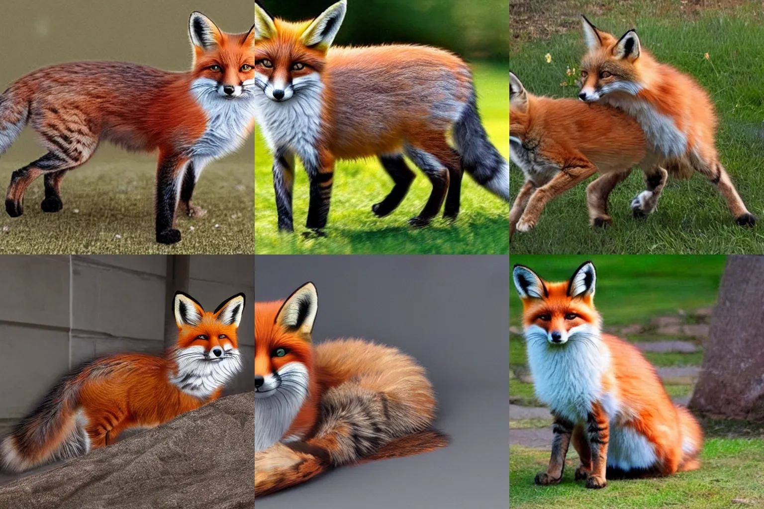 Prompt: photo of cat and fox hybrid, hyper realistic