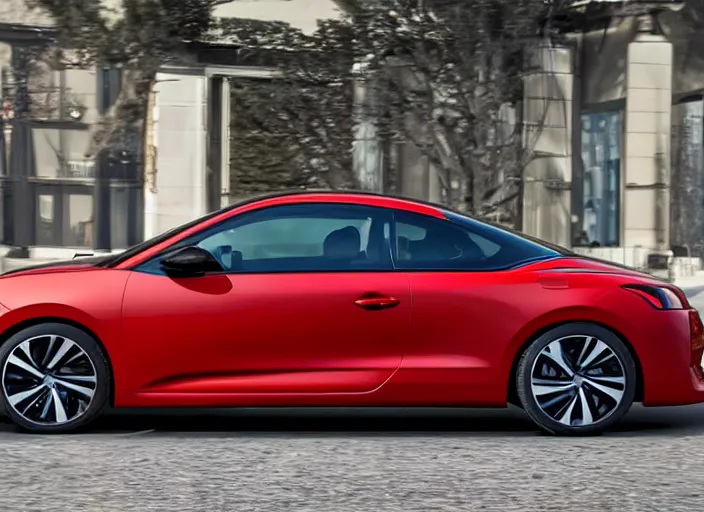 Prompt: a peugeot coupe from 2 0 1 8