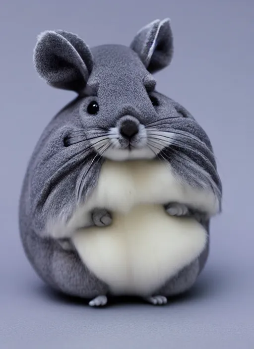 Prompt: 80mm resin detailed miniature of fluffy chinchilla, Product Introduction Photos, 4K, Full body, simple background