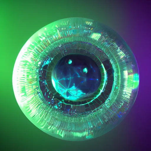 Image similar to Microcosm Inside Water Droplet 8K 3D VRay volumetric lighting trending on Artstation Unreal Engine sunshine rays pixiv polished iridescent hyperrealism glowing neon holographic geometric Behance HD beautiful ambient occlusion artwork