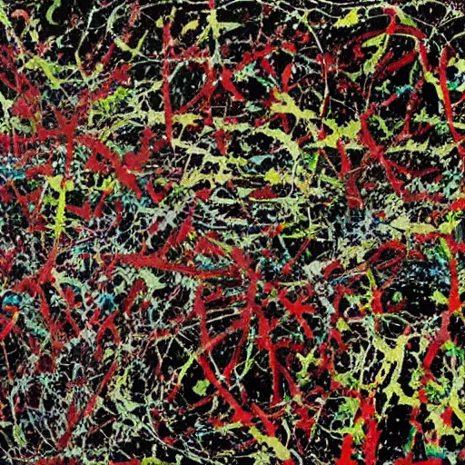 Image similar to AI death by Jackson Pollock