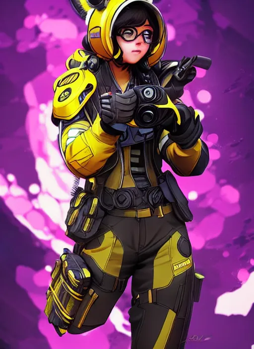 Image similar to Bumble Bee in apex legends as an anime character digital illustration portrait design by Ross Tran, artgerm detailed, soft lighting