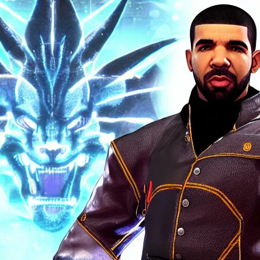 Prompt: drake, as a character in tekken