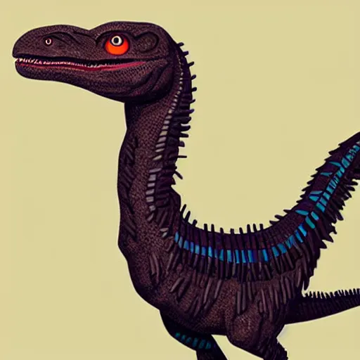 Image similar to stunning digital art of a velociraptor made of dna