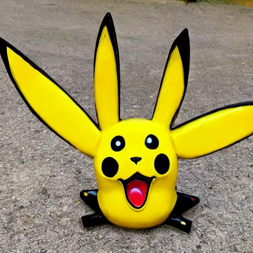 Image similar to Pikachu Sculpture made out of tock