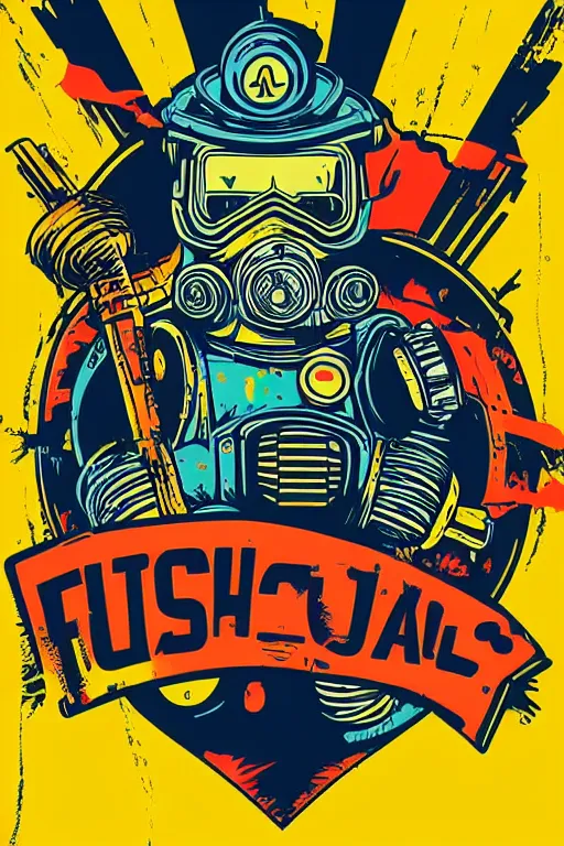 Image similar to fallout 7 6 retro futurist illustration art by butcher billy, sticker, colorful, illustration, highly detailed, simple, smooth and clean vector curves, no jagged lines, vector art, smooth andy warhol style