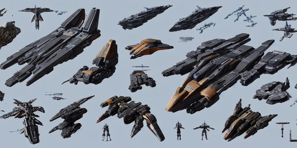 Prompt: futuristic sci - fi props and gadget, hard surface, collection, kitbash, parts, shape and form, in watercolor gouache detailed paintings, hull, elite dangerous, star citizen, modular, pieces, golden ratio, mobius