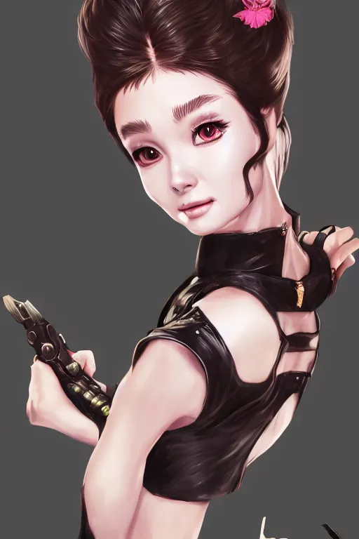 Image similar to Audrey Hepburn in a blade and soul spinoff artbook rendered by the artist Hyung tae Kim , trending on Artstation by Hyung tae Kim, artbook, Stanley Artgerm Lau