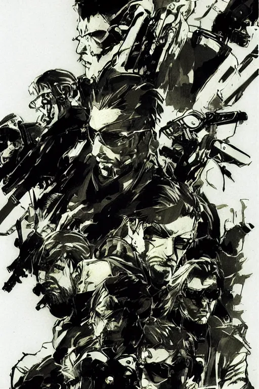 Image similar to metal gear solid concept art by yoji shinkawa