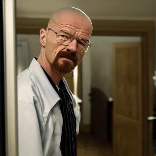 Prompt: walter white in backrooms