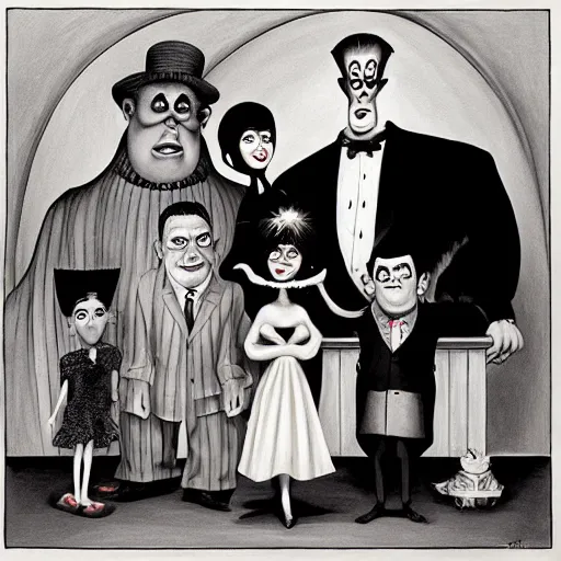 Image similar to the munsters, by charles addams,