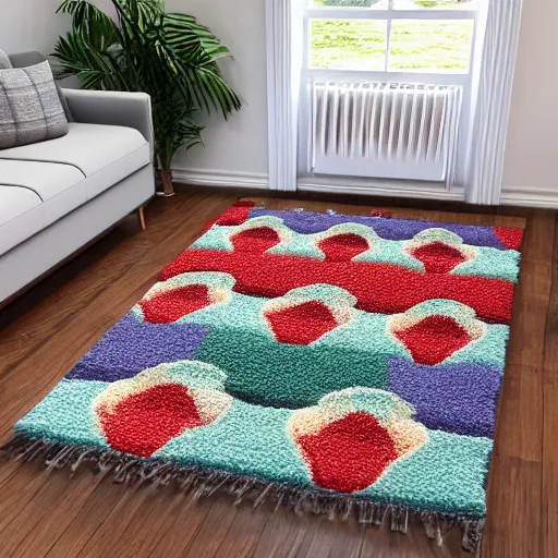 Prompt: cute cozy rug. 3 d. 8 k. 4 k. uhd. miniature digital asset. symmetrical.