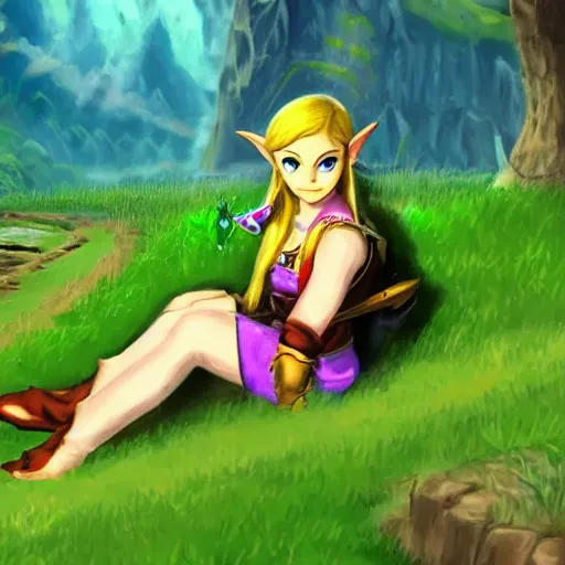Zelda from The Legend of Zelda: Ocarina of Time, Stable Diffusion