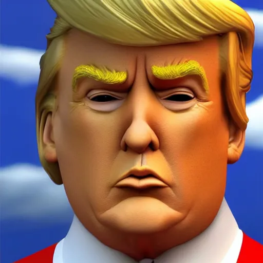 Prompt: Donal Trump as disney character, 3d render, 4k