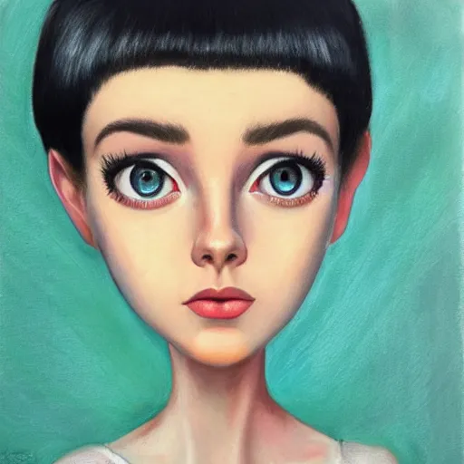 Prompt: art by Margaret Keane