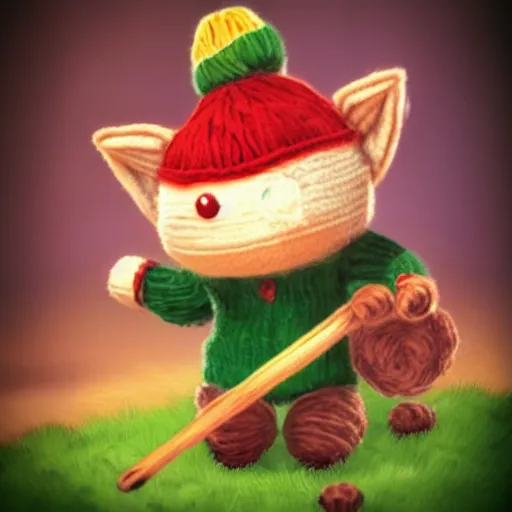 Prompt: yarn teemo