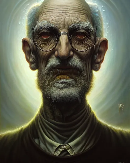 Image similar to a detailed portrait of dreampunk old man by Tomasz Alen Kopera and Peter Mohrbacher