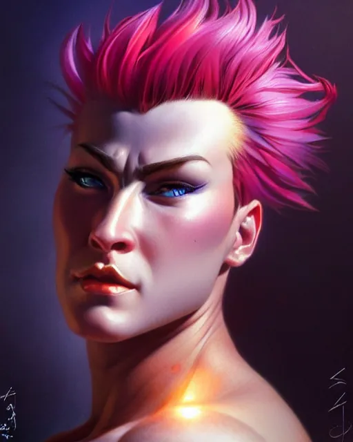 Prompt: zarya from overwatch, character portrait, portrait, close up, highly detailed, intricate detail, amazing detail, sharp focus, vintage fantasy art, vintage sci - fi art, radiant light, caustics, by boris vallejo