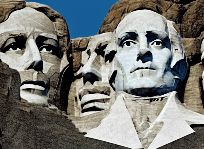 Image similar to Mount Rushmore but all the faces are Steve Buscemi