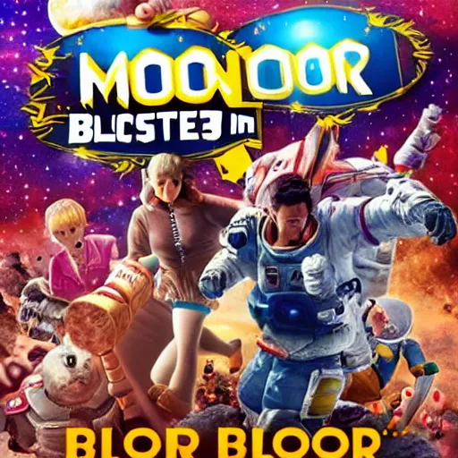 Prompt: blockbuster in moon
