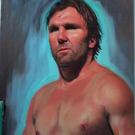 Image similar to dean ambrose, oil painting