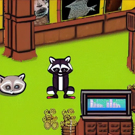 Prompt: raccoon punter 3 ps 3 video game start menu