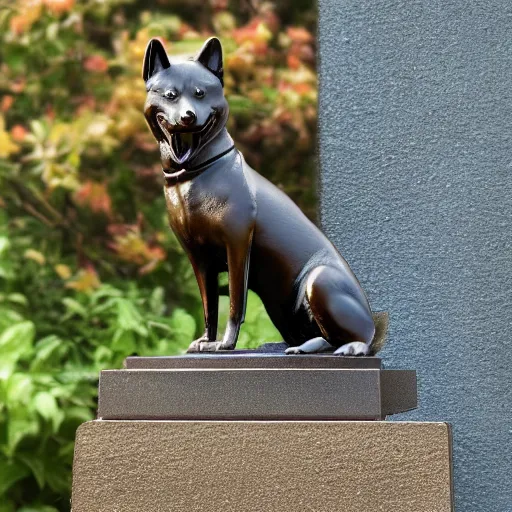 Prompt: bronze statue from a shiba inu