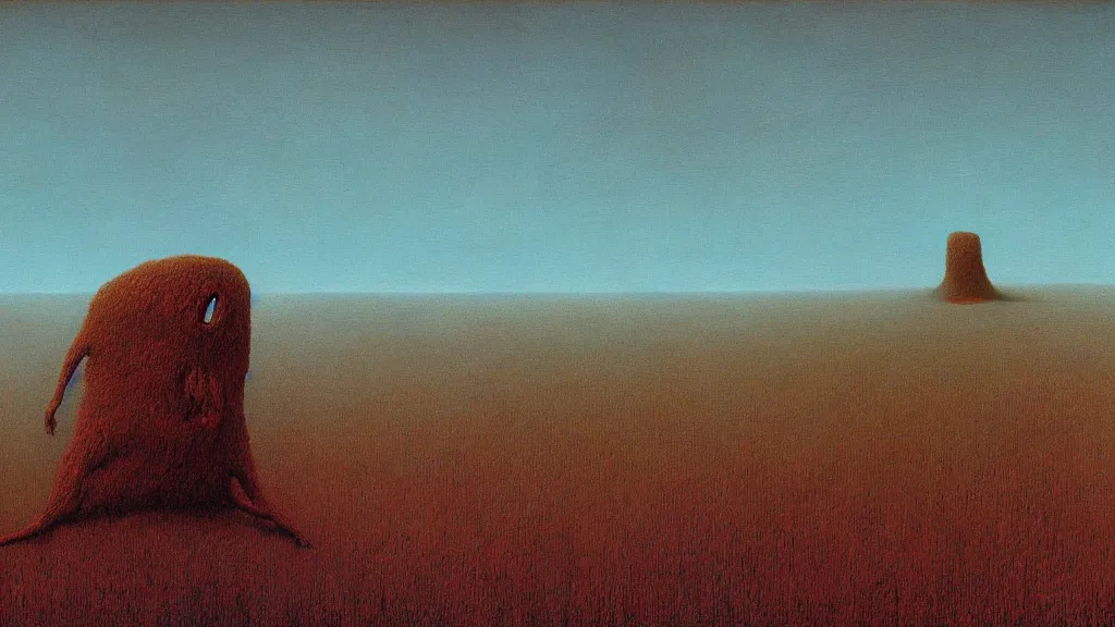 Image similar to scary landscape with a vital wheat gluten monster 4 k painted by zdzisław beksinski