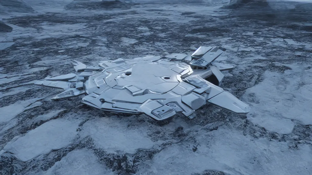 Prompt: a massive alien spaceship flying over a barren snowy landscape, cinematic lighting, photorealistic, hyperrealism, hyperrealistic, unreal engine 5, 8k ultraHD octane render