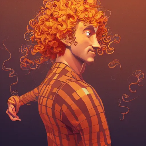 Image similar to illustration of curly orange hair men as a pixar film poster, cool pose, smooth, intricate, octane, reflects, masterpiece artwork, ultra detailed, artgerm, digital art, trending on artstation, behance, deviantart