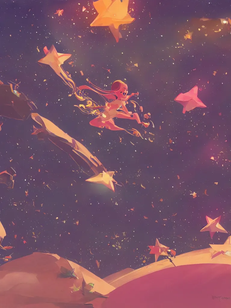 Image similar to shooting star by disney concept artists, blunt borders, rule of thirds