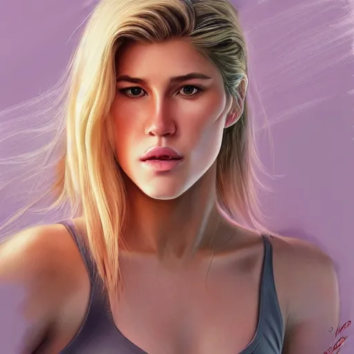 Image similar to eugenie bouchard in the style of stefan kostic, realistic, full body, sharp focus, 8 k high definition, insanely detailed, intricate, elegant, art by stanley lau and artgerm