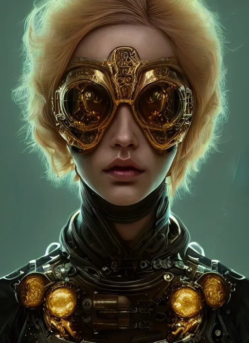 Image similar to soft lustrous hard tech ivory biotech raver gutter punk cyborg bioweapon, golden ratio, details, sci - fi, dark fantasy, cyberpunk, intricate, decadent, ornate, highly detailed, digital painting, octane render, 8 k, artstation, concept art, smooth, sharp focus, illustration, art by artgerm, loish, wlop