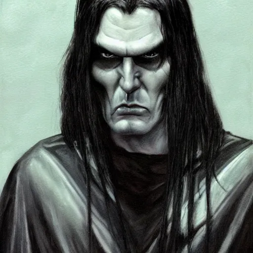 Prompt: peter steele as a sith lord, dark, austere, sinister