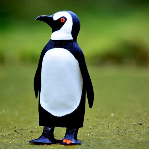 Prompt: a penguin as a nun
