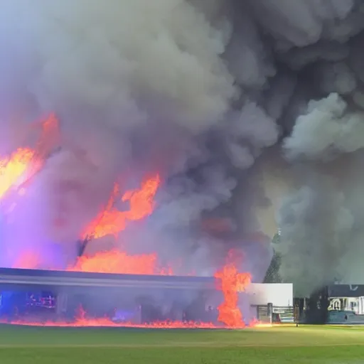 Prompt: Waalwijk on fire