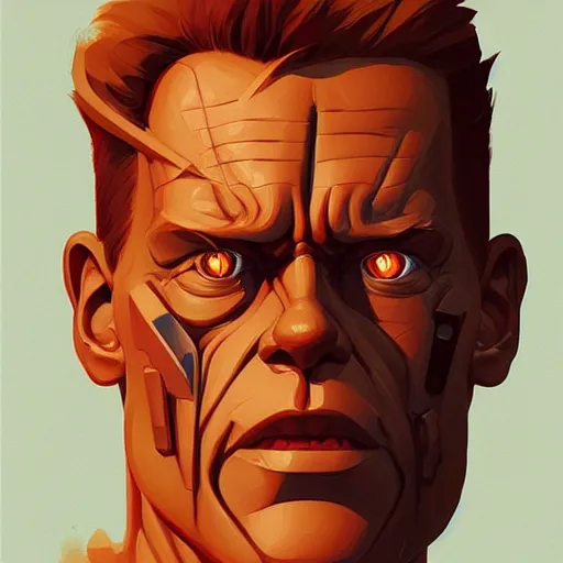 Image similar to face icon stylized minimalist the terminator, loftis, cory behance hd by jesper ejsing, by rhads, makoto shinkai and lois van baarle, ilya kuvshinov, rossdraws global illumination