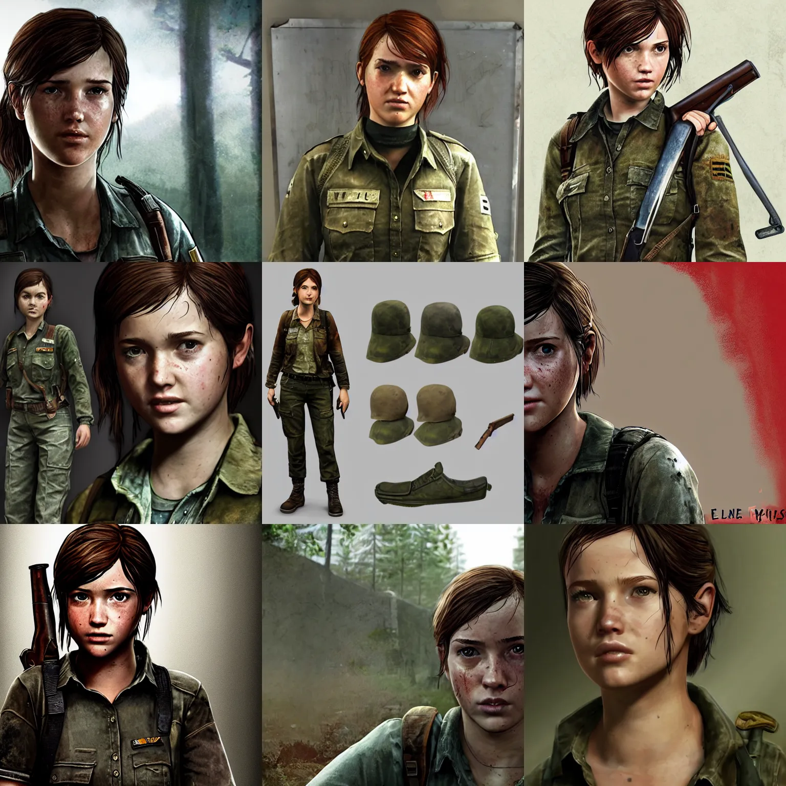 Prompt: Ellie from the Last of Us as a WW2 Field Marshal