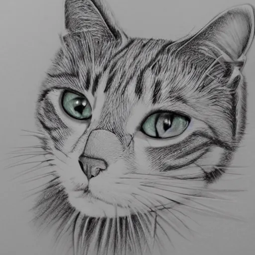 Image similar to a collaboration drawing of a cat