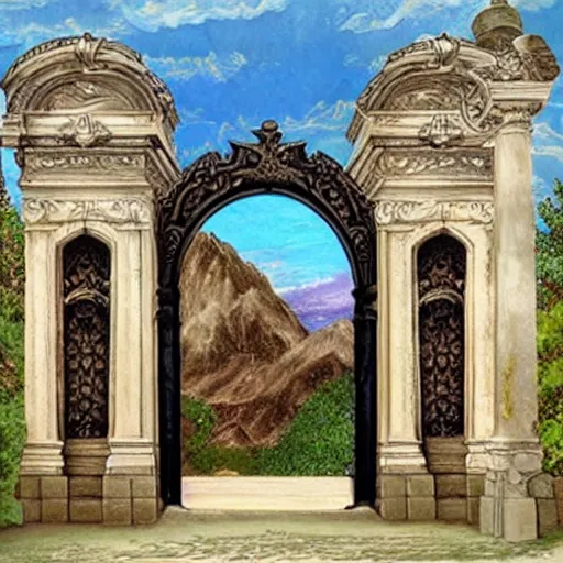 Prompt: the gates of heaven in hyper realistic detail