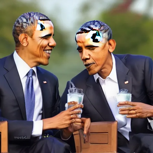 Prompt: obama drunk drinking rakija catching pokemon