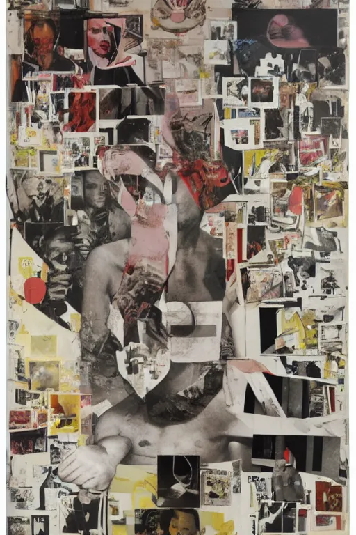 Image similar to life without ammo by richard hamilton and mimmo rotella and violet polsangi